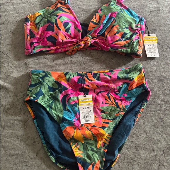 Tropical Print Women's Bikini Set - Picture 2 of 2